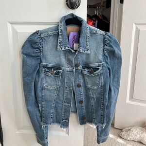 Retrofete Denim Jacket with Puff Shoulders